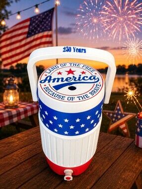 3D Printed Patriotic 16oz Can Cooler Cup Holder 4th of July Red White Blue USA